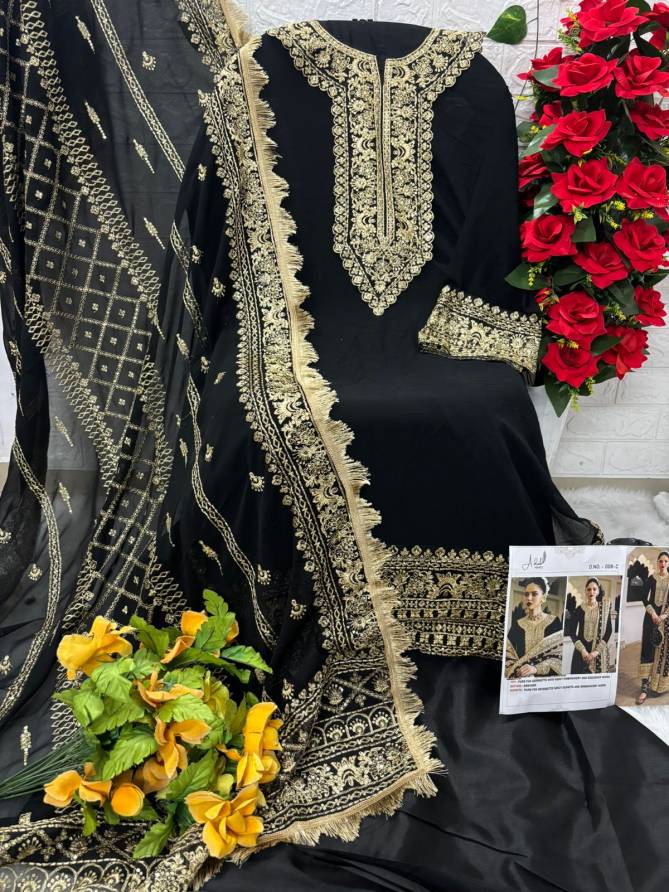 AT 008 A To D By Adah Embroidery Faux Georgette Pakistani Suits Wholesale Shop In Surat